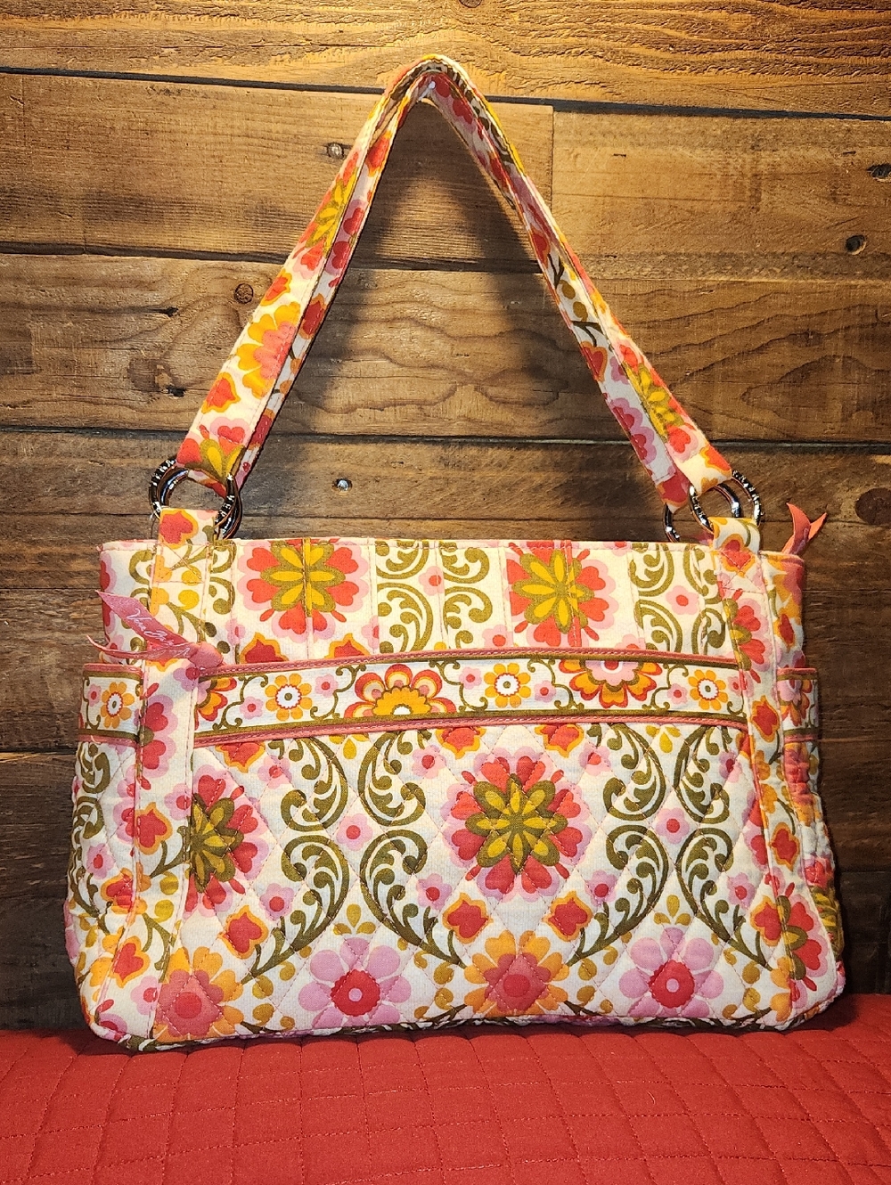 Vera Bradley "Stephanie" Floral Quilted Shoulder Bag